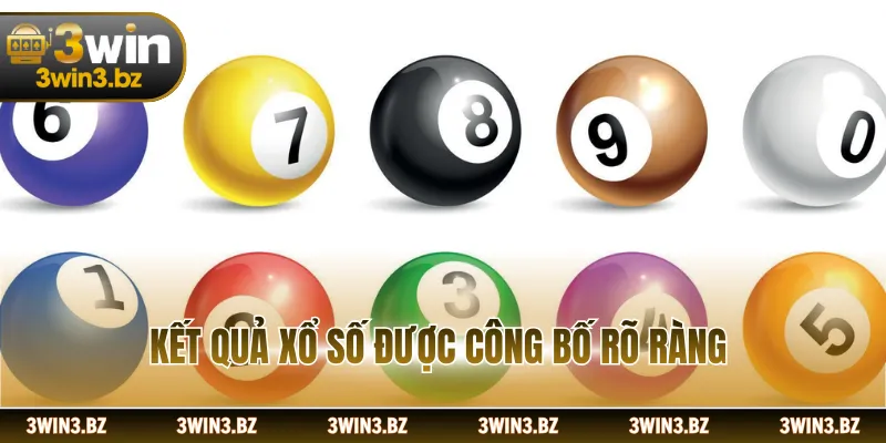 Kết quả xổ số được công bố rõ ràng