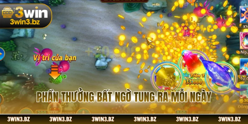 Phần thưởng bất ngờ tung ra mỗi ngày